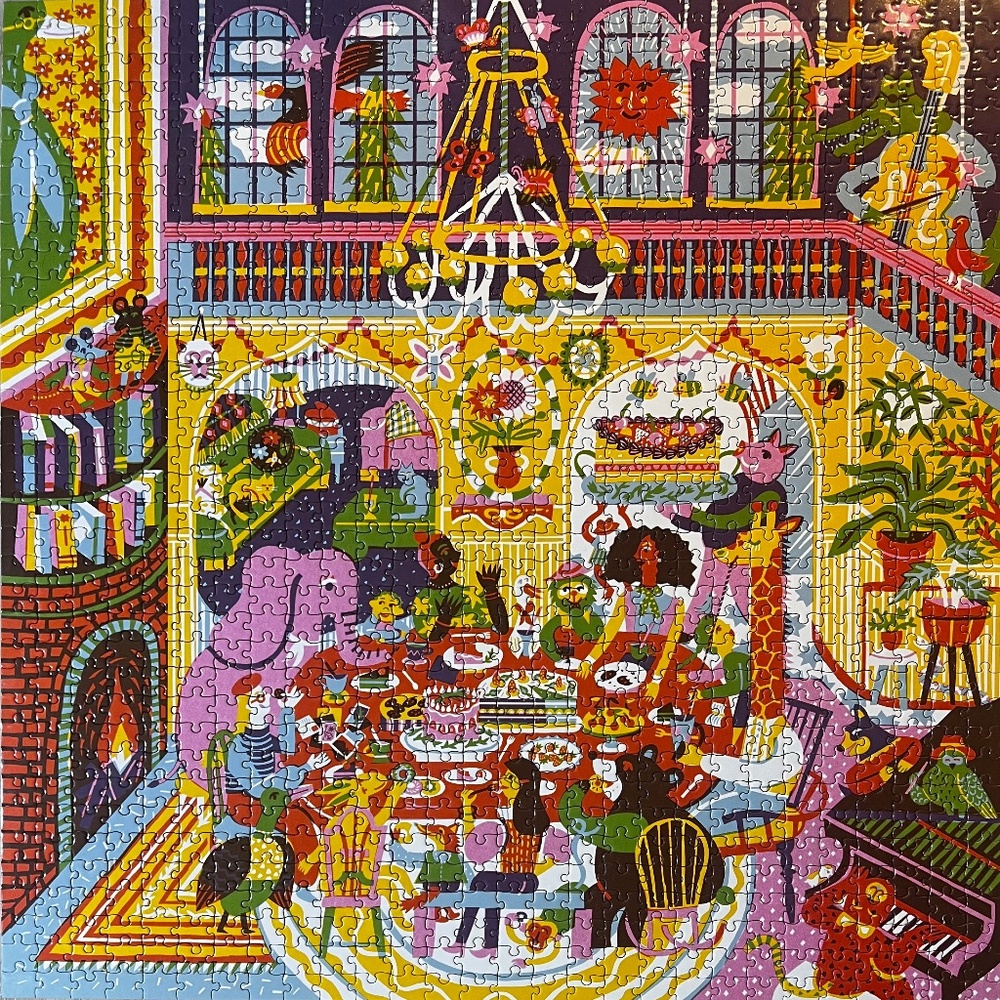 EUC [eeBoo] Family Dinner Night + 1000 Piece & Love | Jigsaw Puzzle + Poster